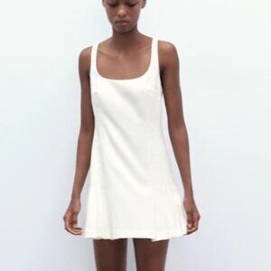 Zara White Pleated Tennis Dress NWT!